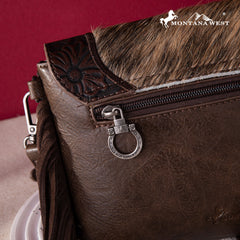Montana West Hair-On Cowhide Leather Clutch/Crossbody Bag - Montana West World