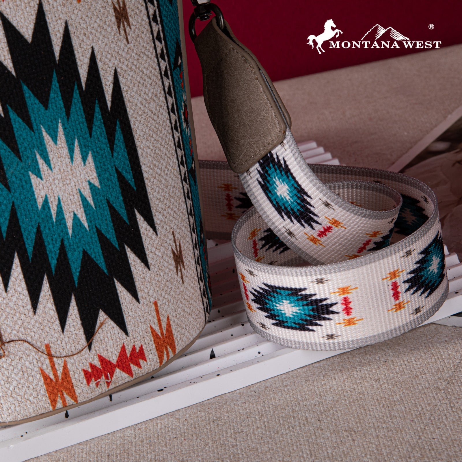 Montana West Aztec Drawstring Bucket Crossbody Bag - Montana West World