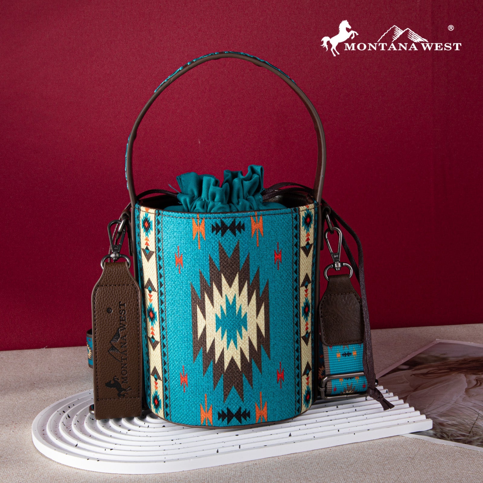 American West Inlay Eagle Marine Turquoise Leather Crossbody Bag – The  Western Company