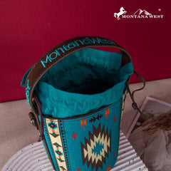 Montana West Aztec Drawstring Bucket Crossbody Bag - Montana West World