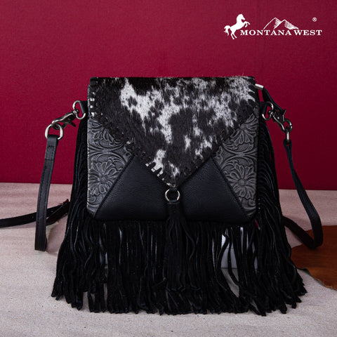 Montana West Genuine Leather Cowhide Fringe Crossbody - Montana West World