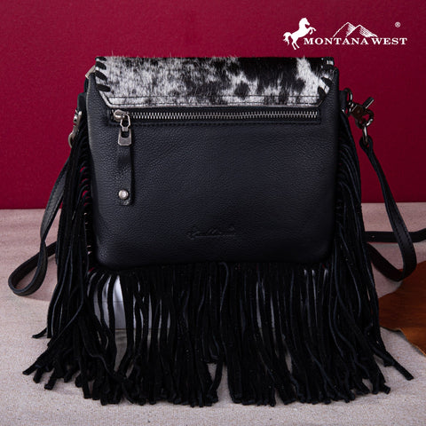 Montana West Genuine Leather Cowhide Fringe Crossbody - Montana West World