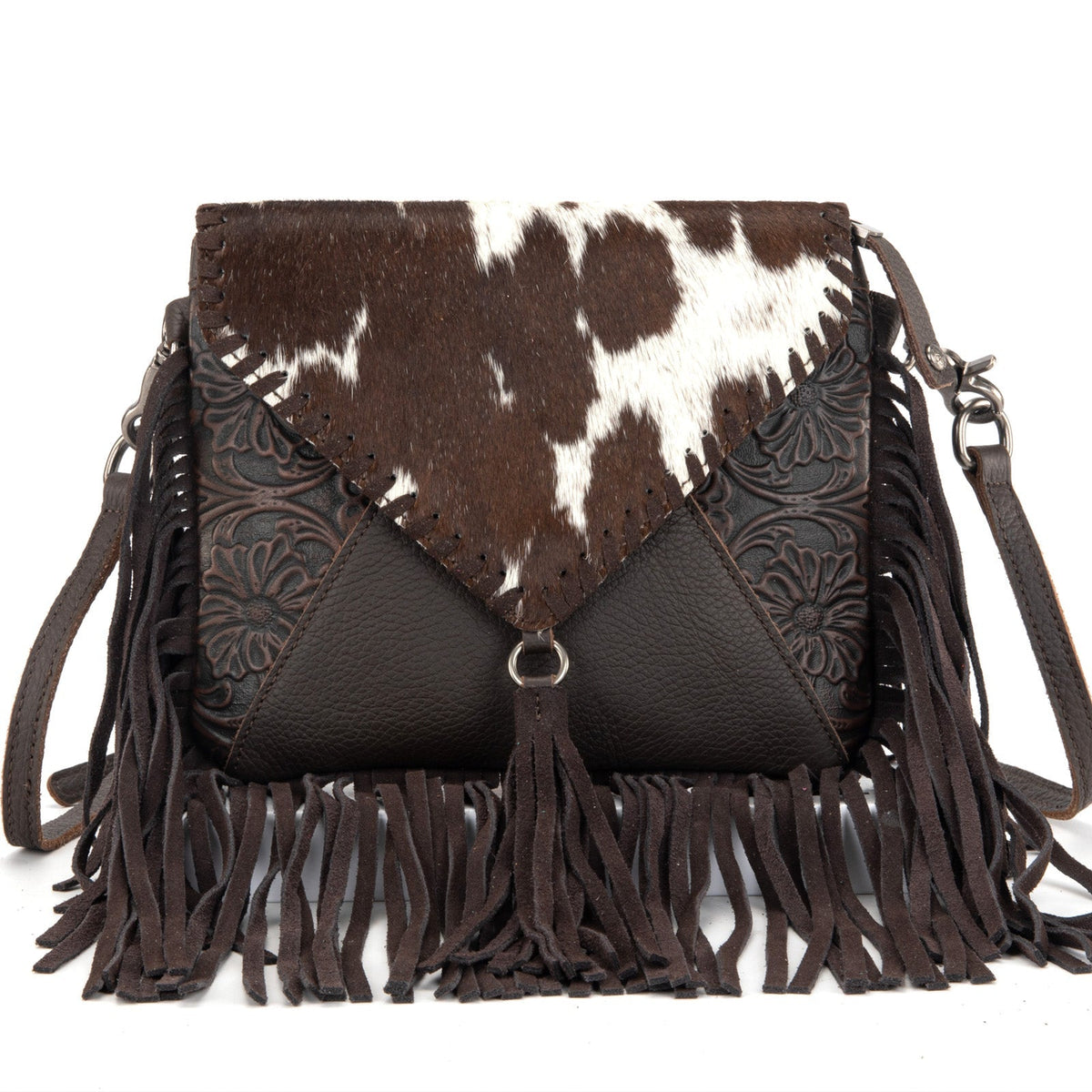 Montana West Genuine Leather Cowhide Fringe Crossbody - Montana West World