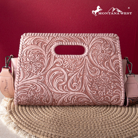 Montana West Floral Embossing Whipstitch Crossbody Bag - Montana West World