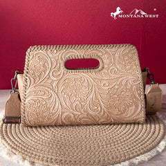 Montana West Floral Embossing Whipstitch Crossbody Bag - Montana West World
