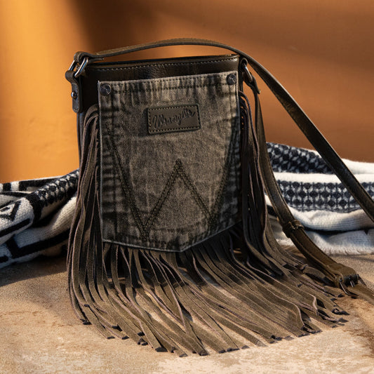 Cowhide Fringe Turq/Pink Concealed Carry Crossbody Purse