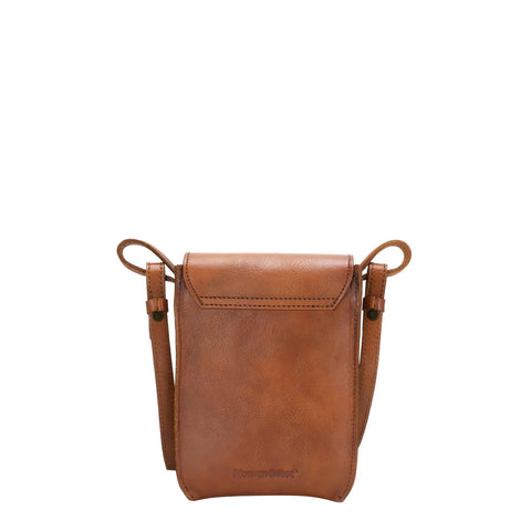 Montana West Genuine Leather Whipstitch Crossbody Phone Bag - Montana West World