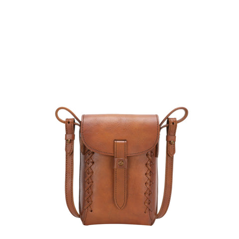 Montana West Genuine Leather Whipstitch Crossbody Phone Bag - Montana West World