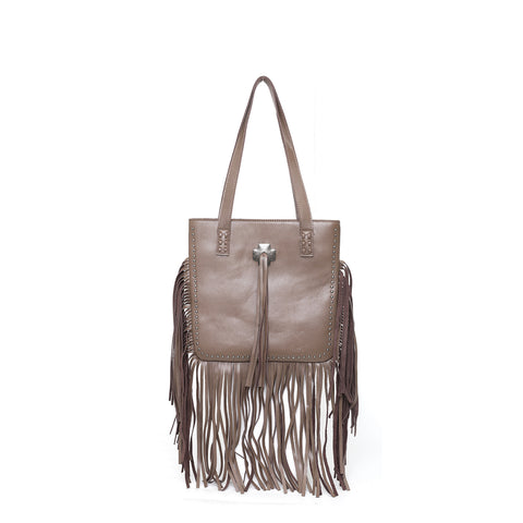 Montana West Concho Genuine Leather Fringe Tote Bag - Montana West World