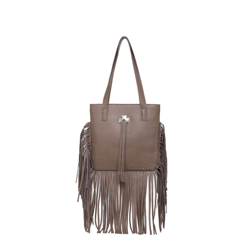 Montana West Concho Genuine Leather Fringe Tote Bag - Montana West World