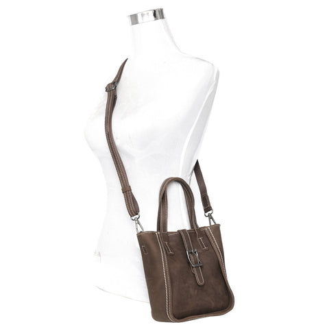 Montana West Genuine Leather Mini Crossbody with detachable pouch - Montana West World