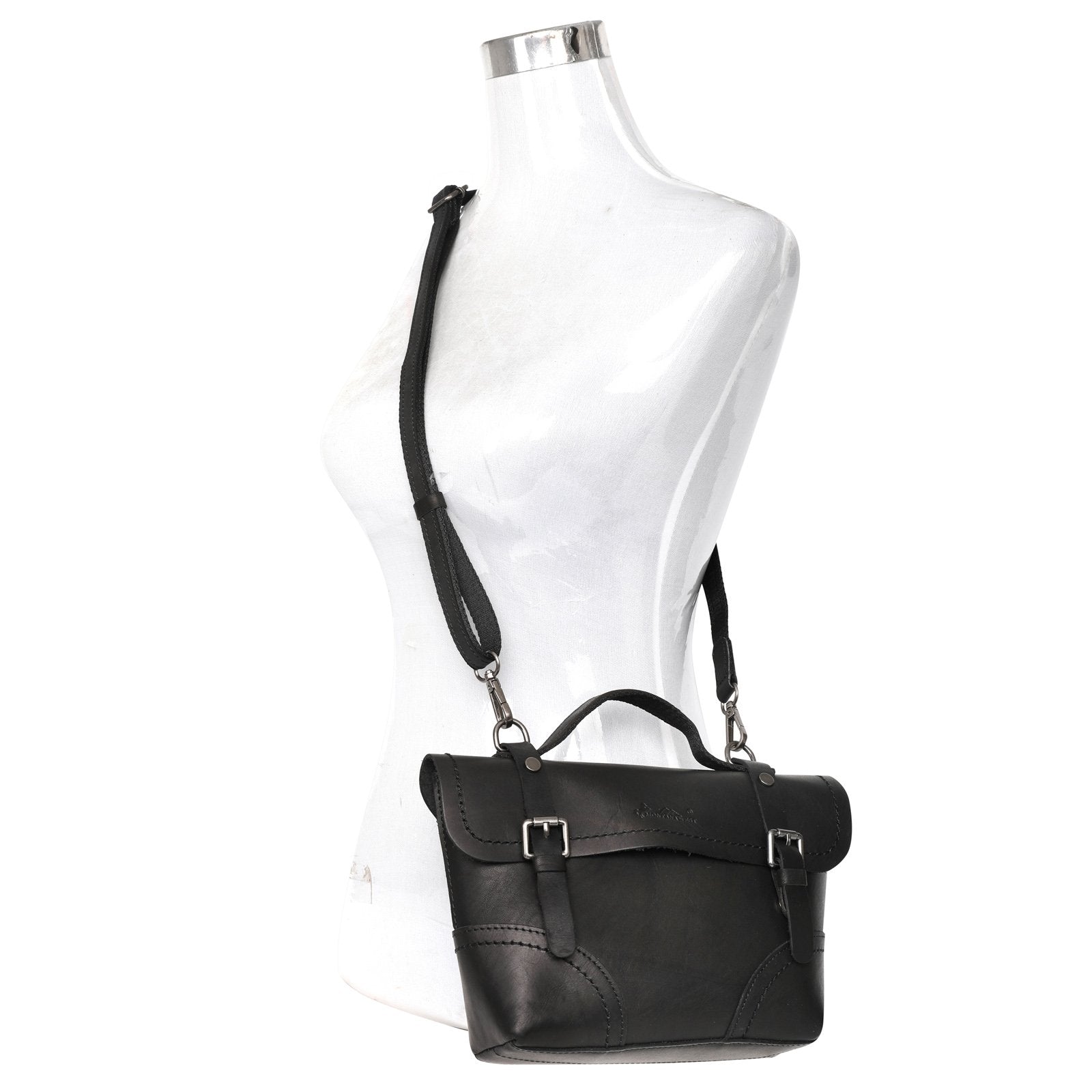 Montana West Genuine Leather Buckle Mini Tote Crossbody Bag - Montana West World
