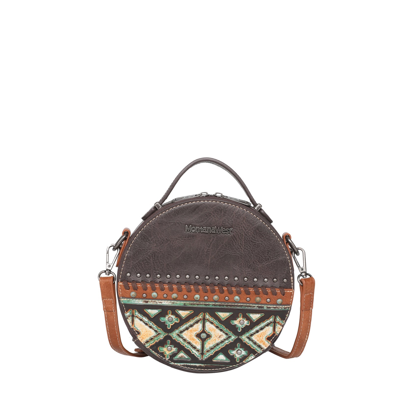 Montana West Aztec Tooled Crossbody Circle Bag - Montana West World