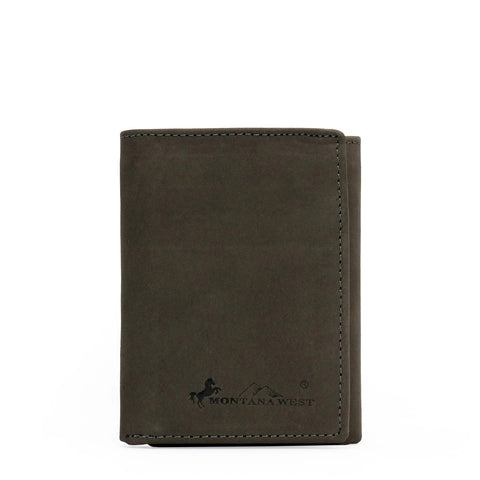 Montana West Genuine Leather Men's Tri-Fold Wallet - Montana West World