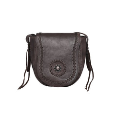 Montana West Real Leather Concho Collection Crossbody Bag - Montana West World