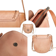 Montana West Real Leather Concho Collection Crossbody Bag - Montana West World