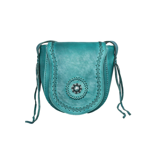 Montana West Real Leather Concho Collection Crossbody Bag - Montana West World
