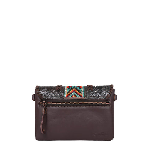 Montana West Real Leather Tooled Crossbody Clutch - Montana West World