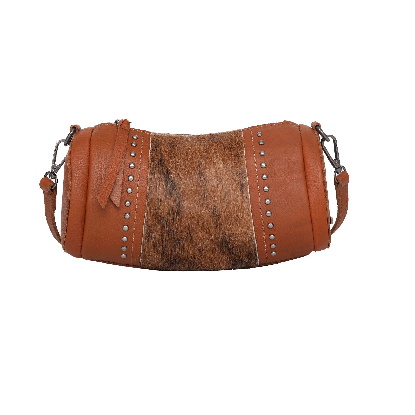 Montana West Real Leather Cow-Hide Collection Mini Barrel Bag - Montana West World