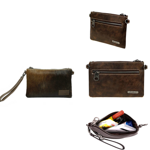 Montana West Hair-On Cowhide Leather Clutch - Montana West World