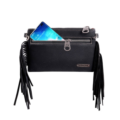 Montana West Hair-On Cowhide  Leather Fringe Crossbody Clutch - Montana West World