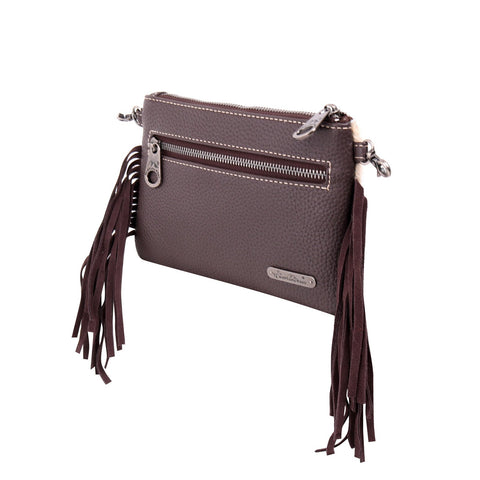 Montana West Hair-On Cowhide  Leather Fringe Crossbody Clutch - Montana West World