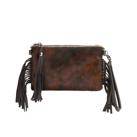 Montana West Hair-On Cowhide  Leather Fringe Crossbody Clutch - Montana West World