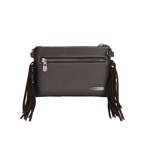 Montana West Hair-On Cowhide  Leather Fringe Crossbody Clutch - Montana West World