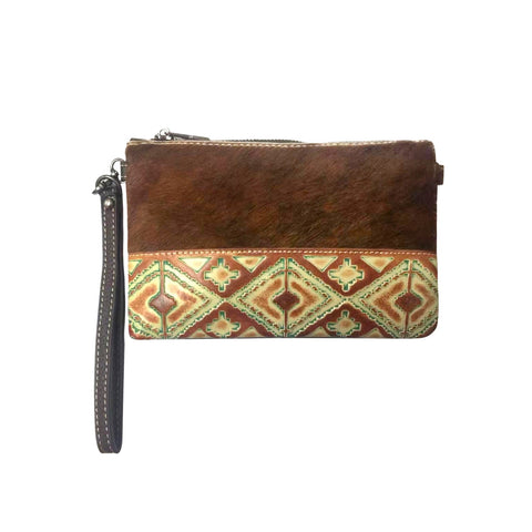 Montana West Hair-On Cowhide Aztec Crossbody Clutch - Montana West World