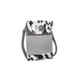 Montana West Gray Genuine Hair-On Cowhide Belt Loop Phone Holster Pouch - Montana West World