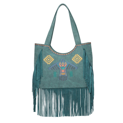 Wrangler Embroidered Fringe Collection Concealed Carry Tote - Montana West World