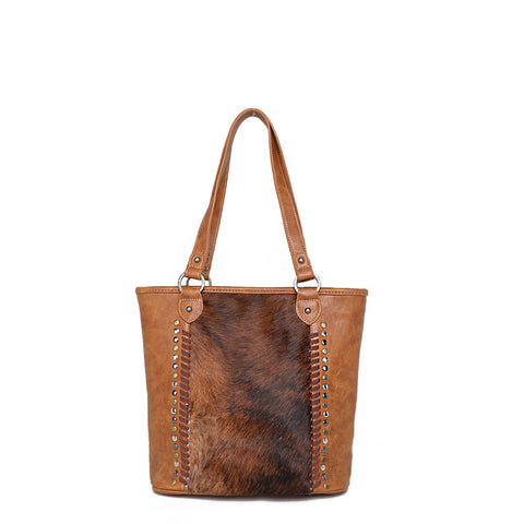 Trinity Ranch Hair-On Leather Collection Concealed Carry Tote - Montana West World