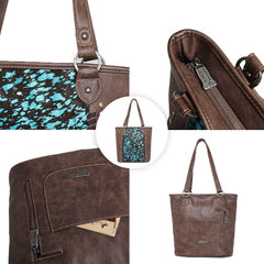 Trinity Ranch Hair-On Leather Collection Concealed Carry Tote - Montana West World
