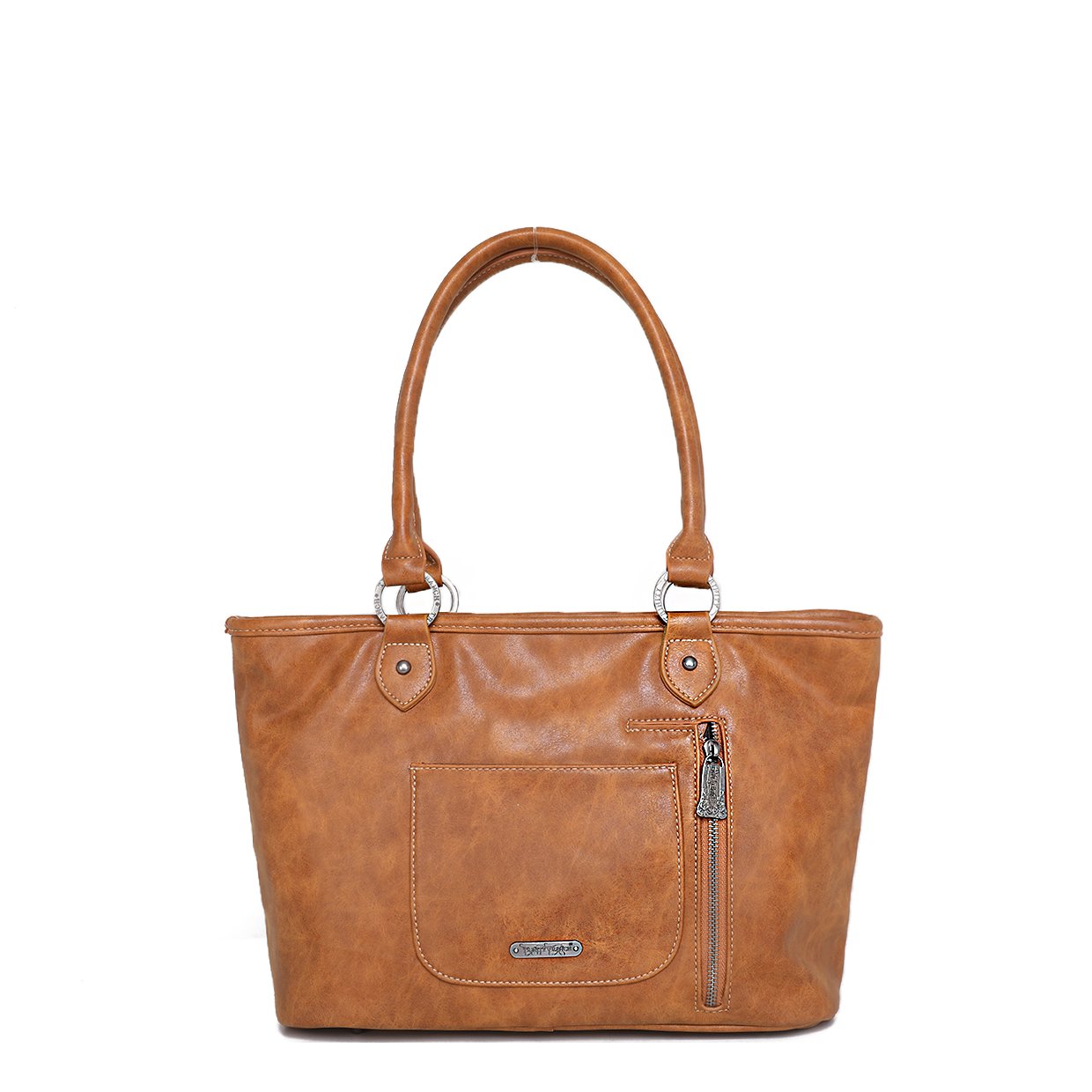 Trinity Ranch Hair-On Leather Collection Concealed Carry Wide Tote - Montana West World