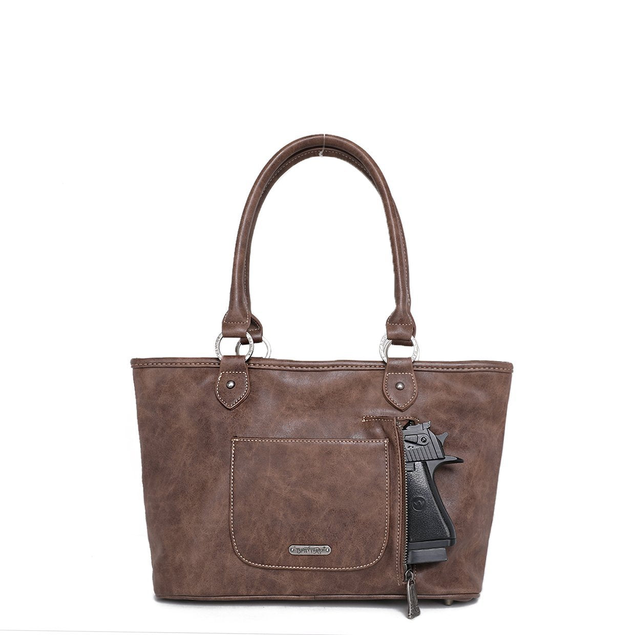 Trinity Ranch Hair-On Leather Collection Concealed Carry Wide Tote - Montana West World