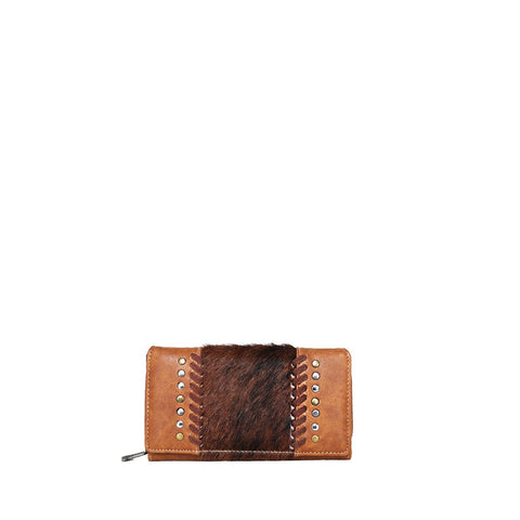 Trinity Ranch Hair-On Cowhide Collection Secretary Style Wallet - Montana West World