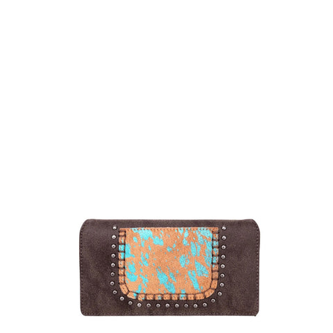 Trinity Ranch Hair-On Cowhide Western Wallet - Montana West World