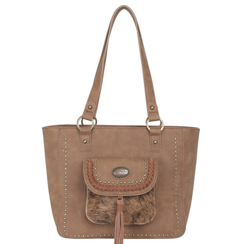 Trinity Ranch Hair-On Leather Collection Concealed Handgun Tote - Montana West World