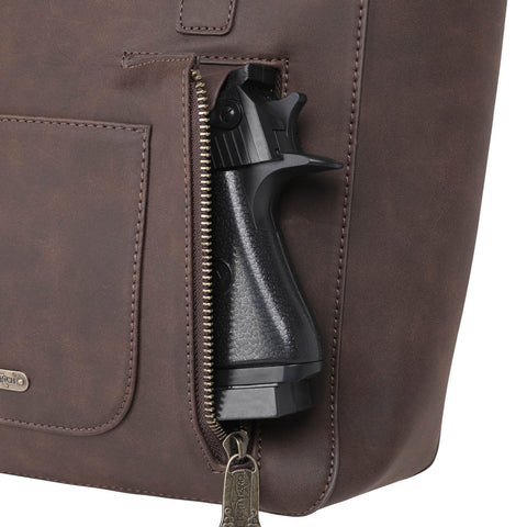 Trinity Ranch Hair-On Leather Collection Concealed Handgun Tote - Montana West World