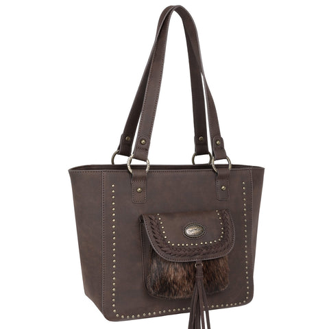 Trinity Ranch Hair-On Leather Collection Concealed Handgun Tote - Montana West World