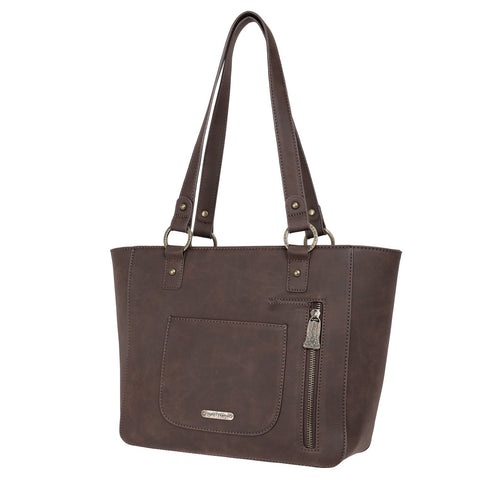 Trinity Ranch Hair-On Leather Collection Concealed Handgun Tote - Montana West World