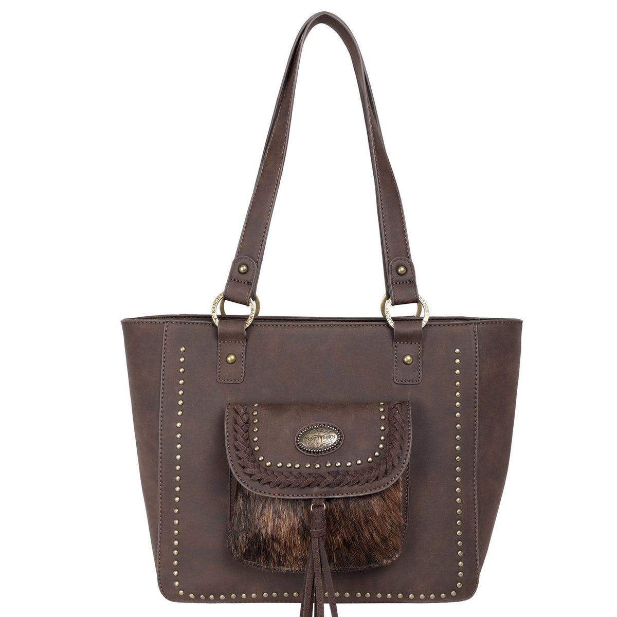 Trinity Ranch Hair-On Leather Collection Concealed Handgun Tote - Montana West World