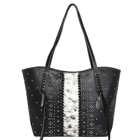 Trinity Ranch Hair-On Leather Studs Collection Concealed Tote - Montana West World