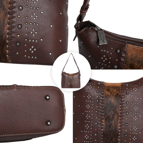 Trinity Ranch Hair-On Leather Studs Collection Concealed Handgun Hobo - Montana West World