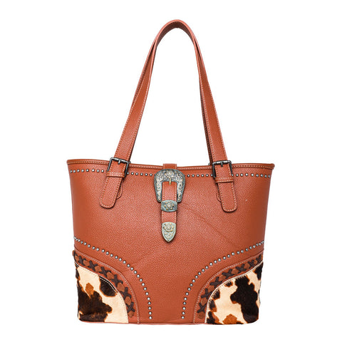 Trinity Ranch Hair-On Cowhide Buckle Collection Concealed Carry Tote - Montana West World