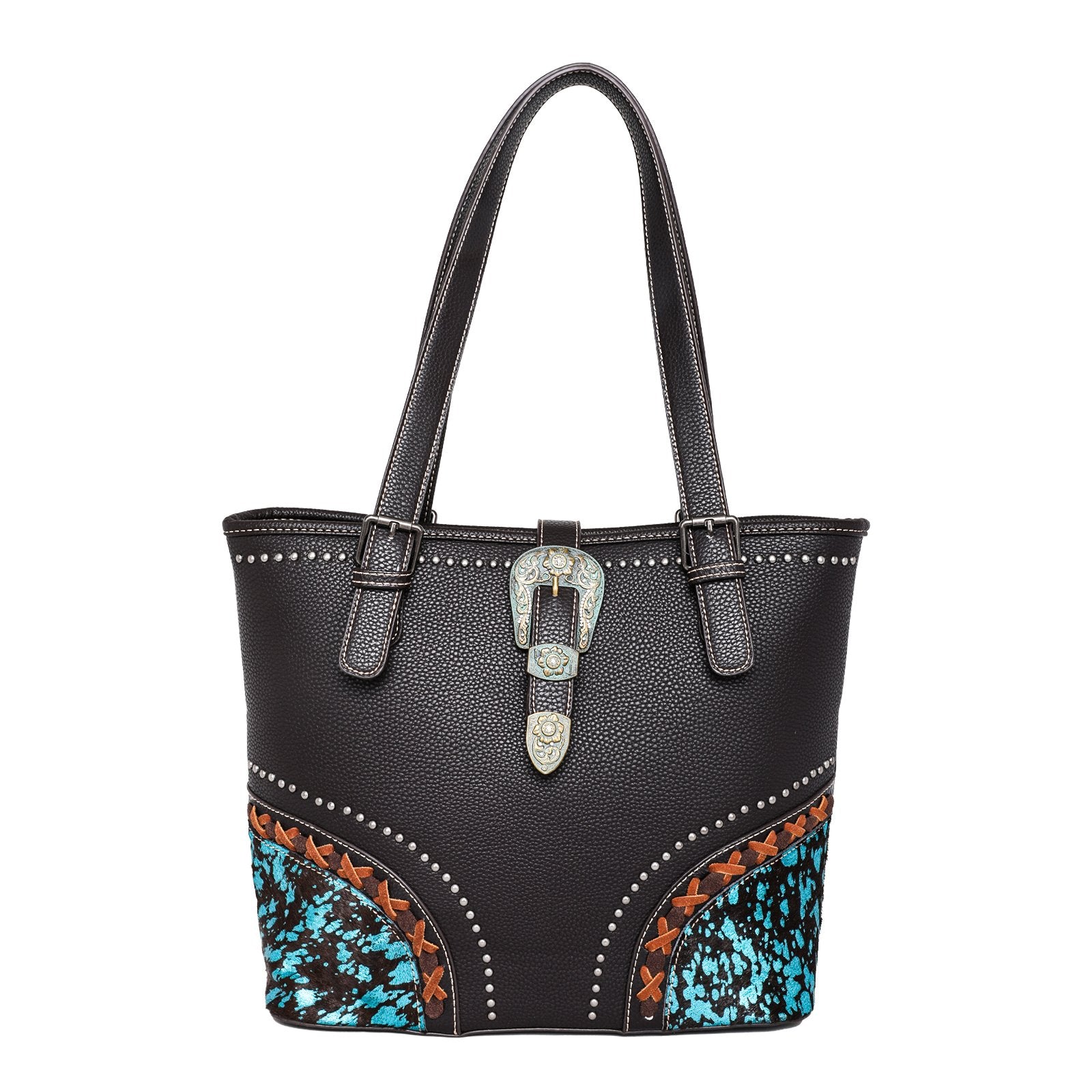 Trinity Ranch Hair-On Cowhide Buckle Collection Concealed Carry Tote - Montana West World