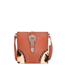 Trinity Ranch Hair On Cowhide Buckle Carry Crossbody - Montana West World