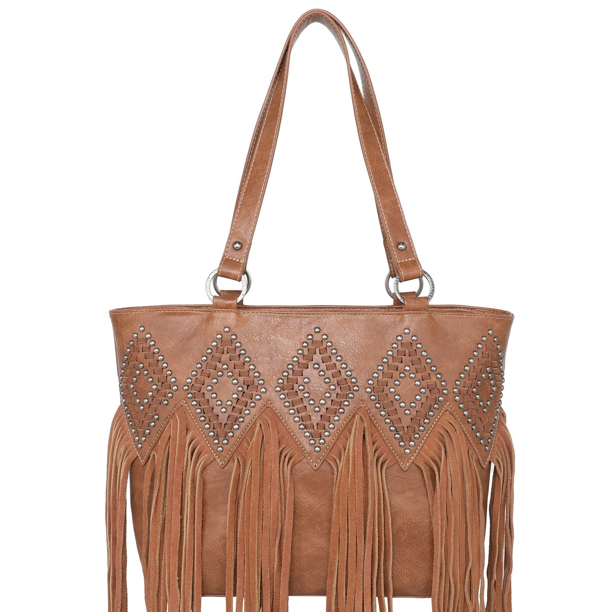 Trinity Ranch Genuine Leather Fringe Concealed Carry Tote - Montana West World