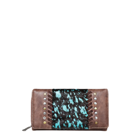 Trinity Ranch Hair-On Cowhide Collection Secretary Style Wallet - Montana West World