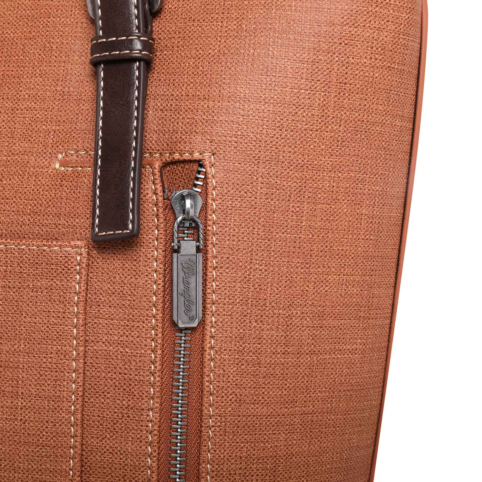 Wrangler Aztec Embossed Fray Denim Tote Bag - Montana West World